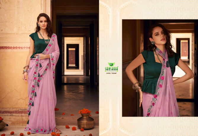 Sanskar Naari Party Wear Brasso Fancy Latest Saree Collection